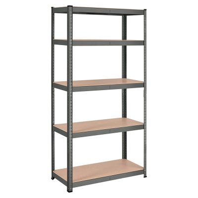 Fém tároló polc, 5 szintes salgó polc, 180 x 90 x 40 cm, szürke