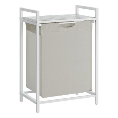 Szennyestartó 65l, szennyeskosár polccal, kihúzható zsákkal, fehér