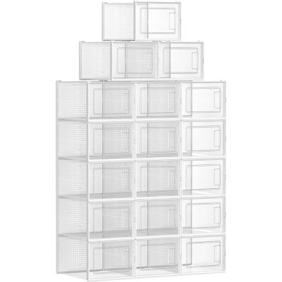 Zárható cipőtároló, cipős dobozok, 18 db-os csomag, fehér