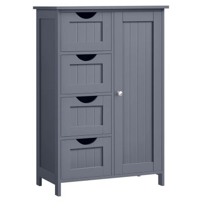 Fürdőszobai tároló szekrény, helytakarékos szekrény, sötétszürke