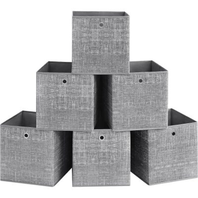 Tárolódobozok, 6 db-os szövet doboz 33x33x33 cm, szürke