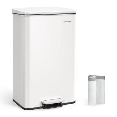 Konyhai szemetes 40l, nagy pedálos kuka 15 szemeteszsák mellékelve, fehér