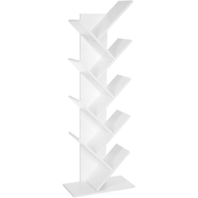Könyvespolc, padlón álló polcos, 50 x 25 x 141,5 cm fehér