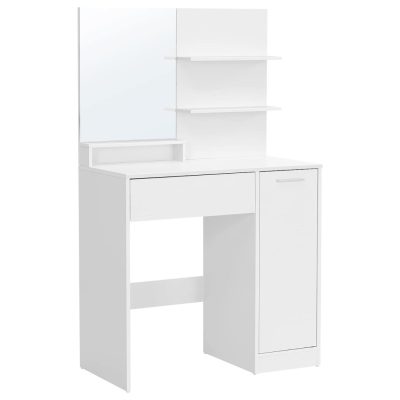 Smink asztal, fésülködőasztal tükörrel, fehér
