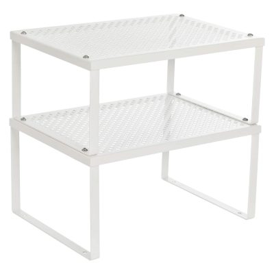 Polcrendszerező, egymásra rakható fém fűszertartó 2 db, fehér