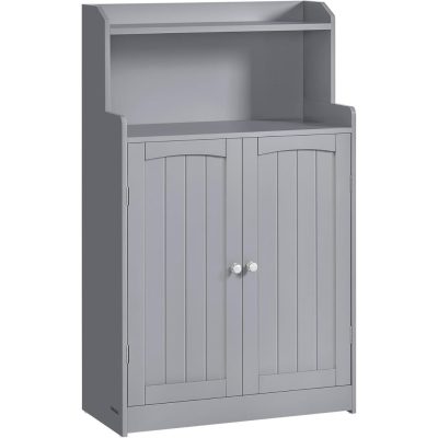 Fürdőszobai szekrény, tároló egység 2 ajtóval, 2 állítható polccal, szürke