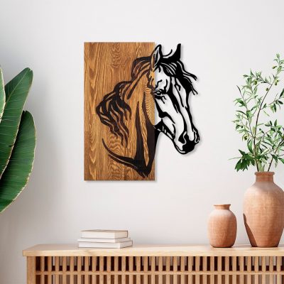 Fa fali dekoráció, horse 1