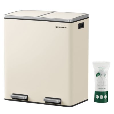 SONGMICS dupla szemetes, 2x30l, krémszínű