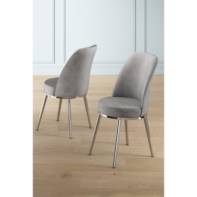 Étkezőszék szett (6 db) pefa - szürke, króm