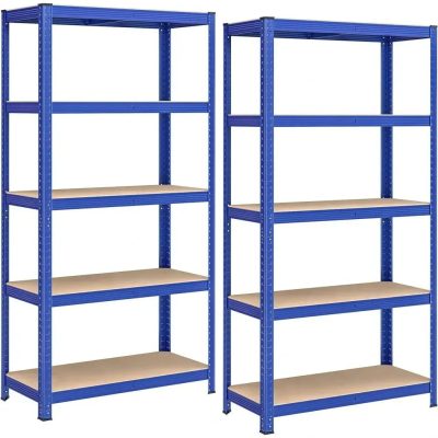 Acél polcrendszer 2 db-os, 180x90x40 cm, kék