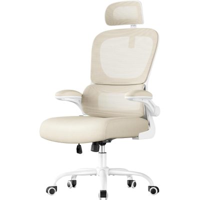 Irodai szék, ergonomikus forgó szék, légáteresztő, homokbézs