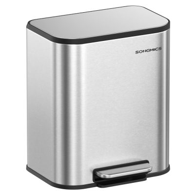 Konyhai szemetes, 20 literes pedálos kuka belső vödörrel, fedéllel, acél