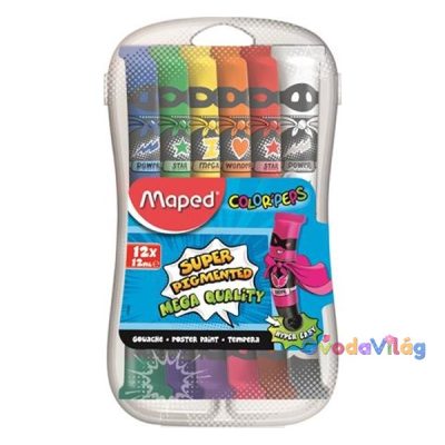 Tempera 12 db-os műanyag dobozban Maped