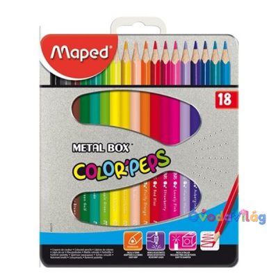 Színes ceruza készlet 18db-os MAPED "Color Peps" fém dobozban