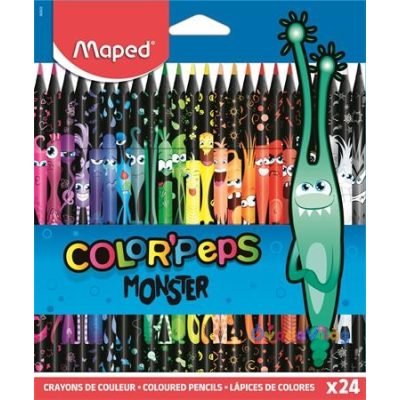 Színes ceruza készlet háromszögletű MAPED "Color'Peps Monster" 24 különböző szín