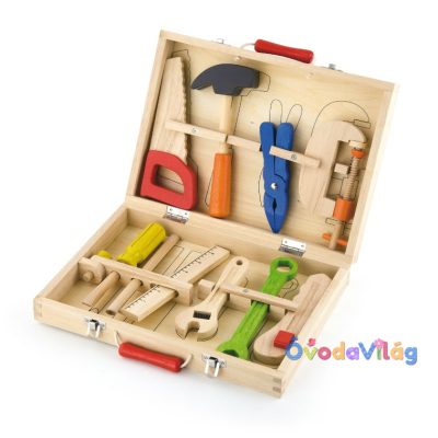 Szerszámok fadobozban (10 darabos)