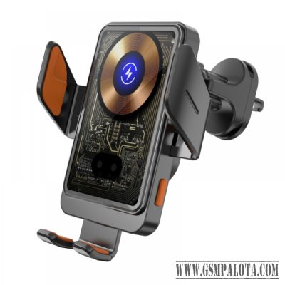 Autós telefontartó szellőzőrácsra wireless töltő funkcióval,átl.