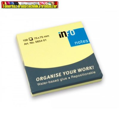 Info Notes öntapadós jegyzettömb 75x75mm 100 lap (76x76) 5654-01