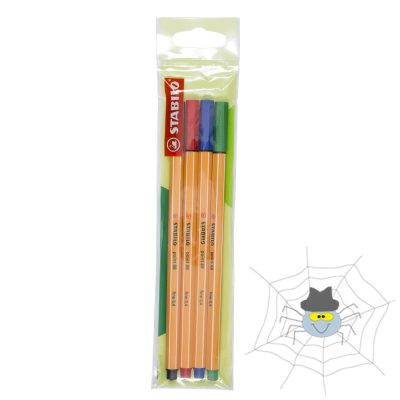 Stabilo Point 88 rostirón, tűfilc készlet, 0,4 mm - 4 klf. szín/készlet