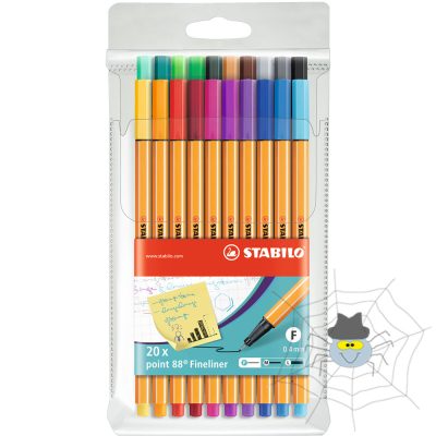 Stabilo Point 88 rostirón, tűfilc készlet, 0,4 mm - 20 klf. szín/készlet