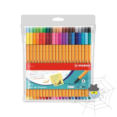Stabilo Point 88 rostirón, tűfilc készlet, 0,4 mm - 40 klf. szín/készlet