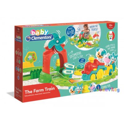 Baby interaktív színes kis-vonat szett farm kiegészítőkkel