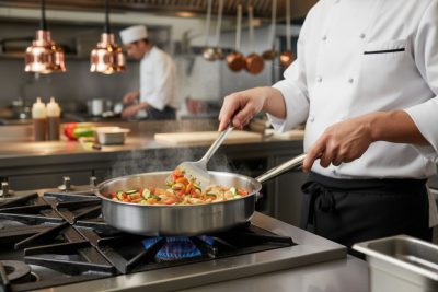 de Buyer Prim Appety Magas falú rozsdamentes acél serpenyő, 24 cm