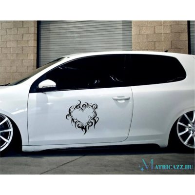Díszes szív tuning matrica (30x32 cm)