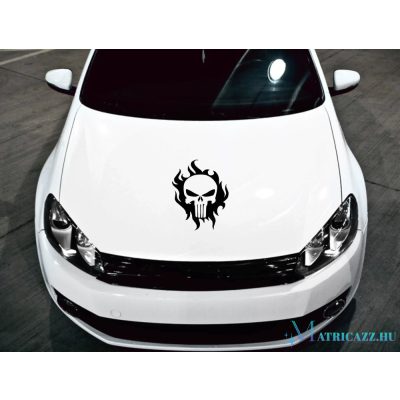 Lángoló punisher tuning matrica (30x38 cm)