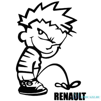 Calvin pisil Renault - Szélvédő matrica