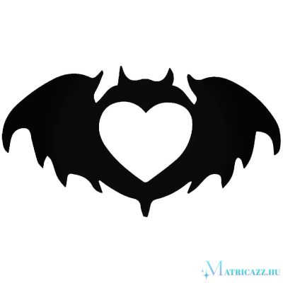 Denevér szivecskével matrica