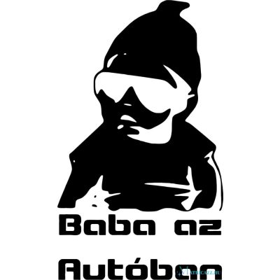 Vagány Baba az autóban autómatrica