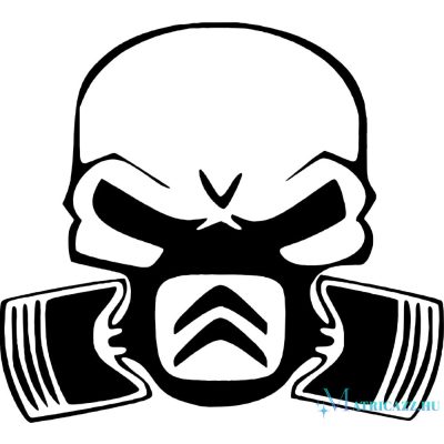 Citroen gázmaszkos koponya