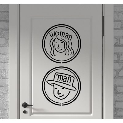 Díszes férfi női wc matrica