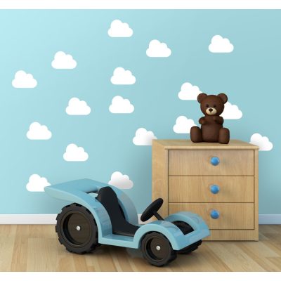 Felhő matrica dísz gyerekszobába 18 db