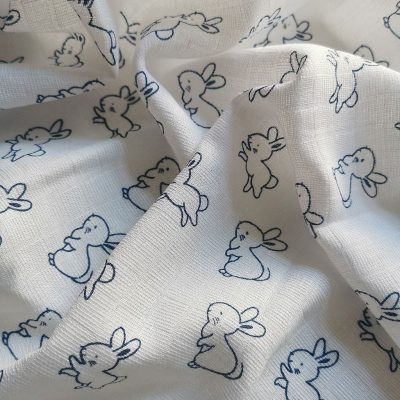 Textilpelenka Nyuszi Kék 100 % pamut