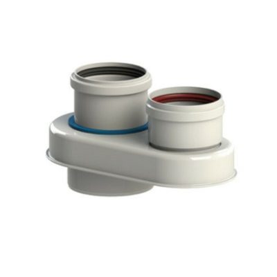 Tricox szétválasztó adapter kondenzációs gázkéményhez PPs/Alu 60/100 - PPs 2x80