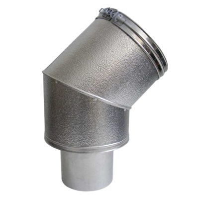 Szerelt kémény könyök 45°-os NA130/230 MAL Pr. Prémium Inox-Alu