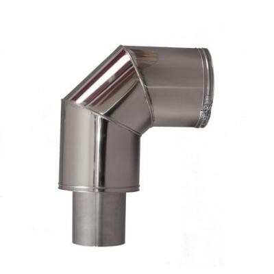 Szerelt kémény könyök 90°-os NA130/230 MAL Pr. Prémium Inox-Alu