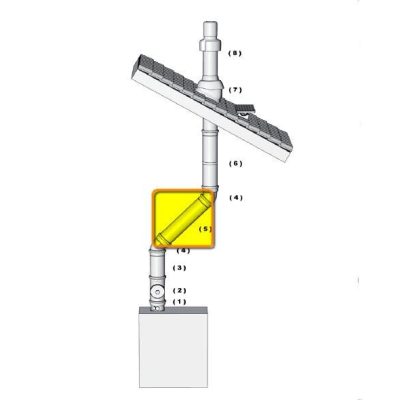 Brilon toldócső 1000 mm kondenzációs gázkéményhez PPs/Alu 60/100