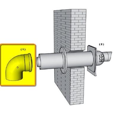 Brilon 90°-os könyök kondenzációs gázkéményhez 80/125