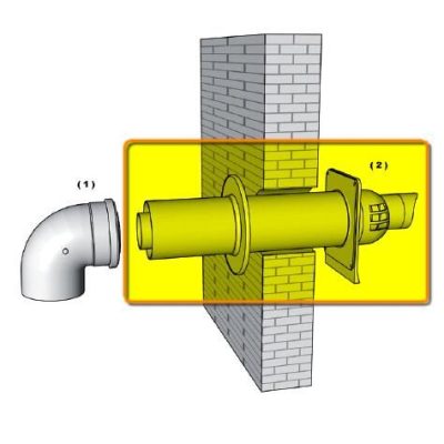 Brilon parapet (oldalfali kivezető) kondenzációs gázkéményhez PPs/Alu 80/125