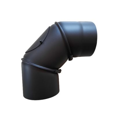 Acél füstcső könyök DN160 BRILON állítható, tisztító nyílással (Lv=2 mm)