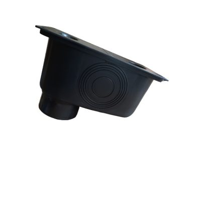 DRT esővíz elvezető ereszcsatorna bekötő akna függőleges kifolyással 298x158/110 fekete