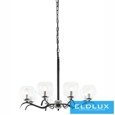 ELDLUX BLTULIP Csillár Fekete 8×E14 Max 40W
