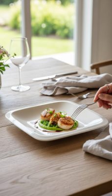 Infinity mély négyszög tányér, 1,5 l, 26*26 cm, 6 db-os csomag - Tognana porcelán