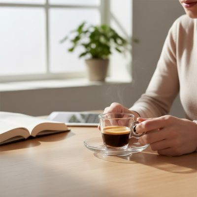 Nadia kávéscsésze szett, 6 db-os, 80 ml, üveg