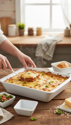 Sütőtál, 40x26x7,5 cm, Gusto - Porcelán sütőtál