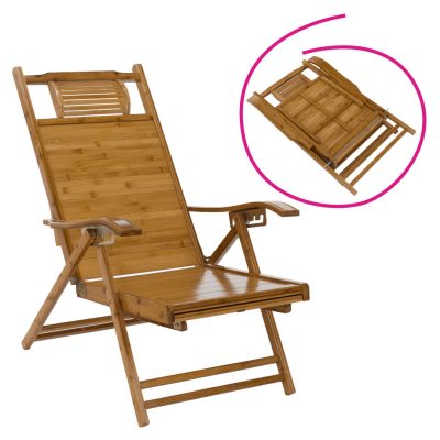 Kerti állítható szék, természetes, bambusz, VARDON