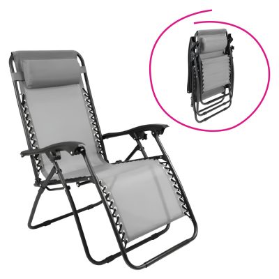 Kerti állítható szék, világosszürke, GERALD NEW